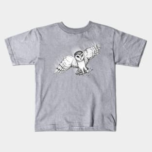 Attacking barn owl Kids T-Shirt